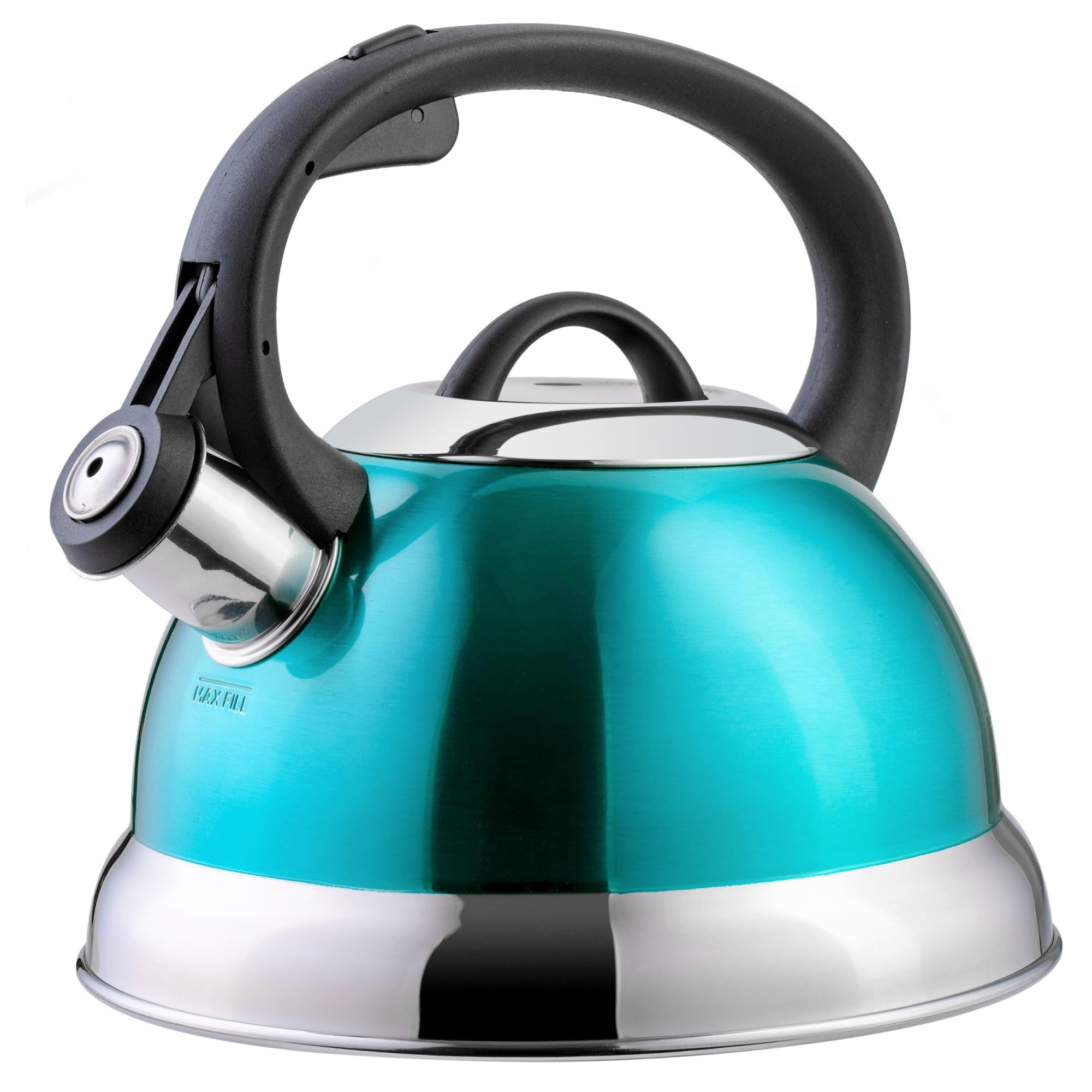Buy now Mr. Coffee Flintshire 1.75-Quart Stainless Steel Whistling Tea Kettle â€“ Brushed Satin Finish Stove-Top Kettle for Boiling Water 1.8 Quarts Metallic Teal Green at indiglob india