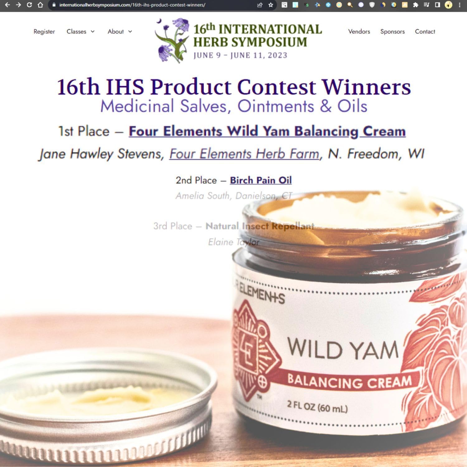 Buy now Four Elements 4E Wild Yam Balancing Cream, 2 OZ - 1st Place Winner at the 2023 International Herb Symposium for Creams and Salves! Proudly Farmed, Crafted and Packaged in WI, USA. at indiglob india