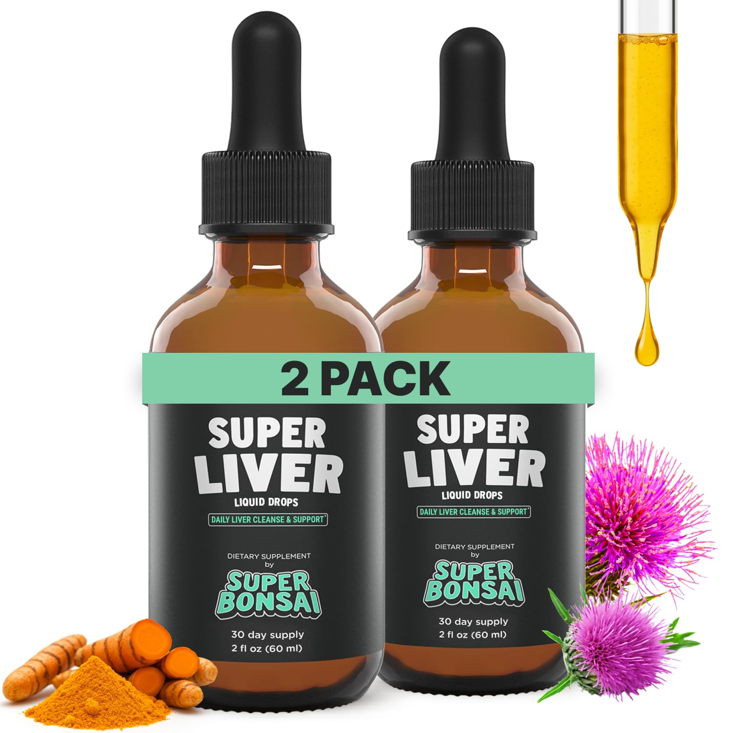 Milk Thistle Herbal Liquid Supplement - Doctor-Formulated Botanical Blend with Milk Thistle and Dandelion Root - Vegan Non-GMO Drops - 1 Month Supply