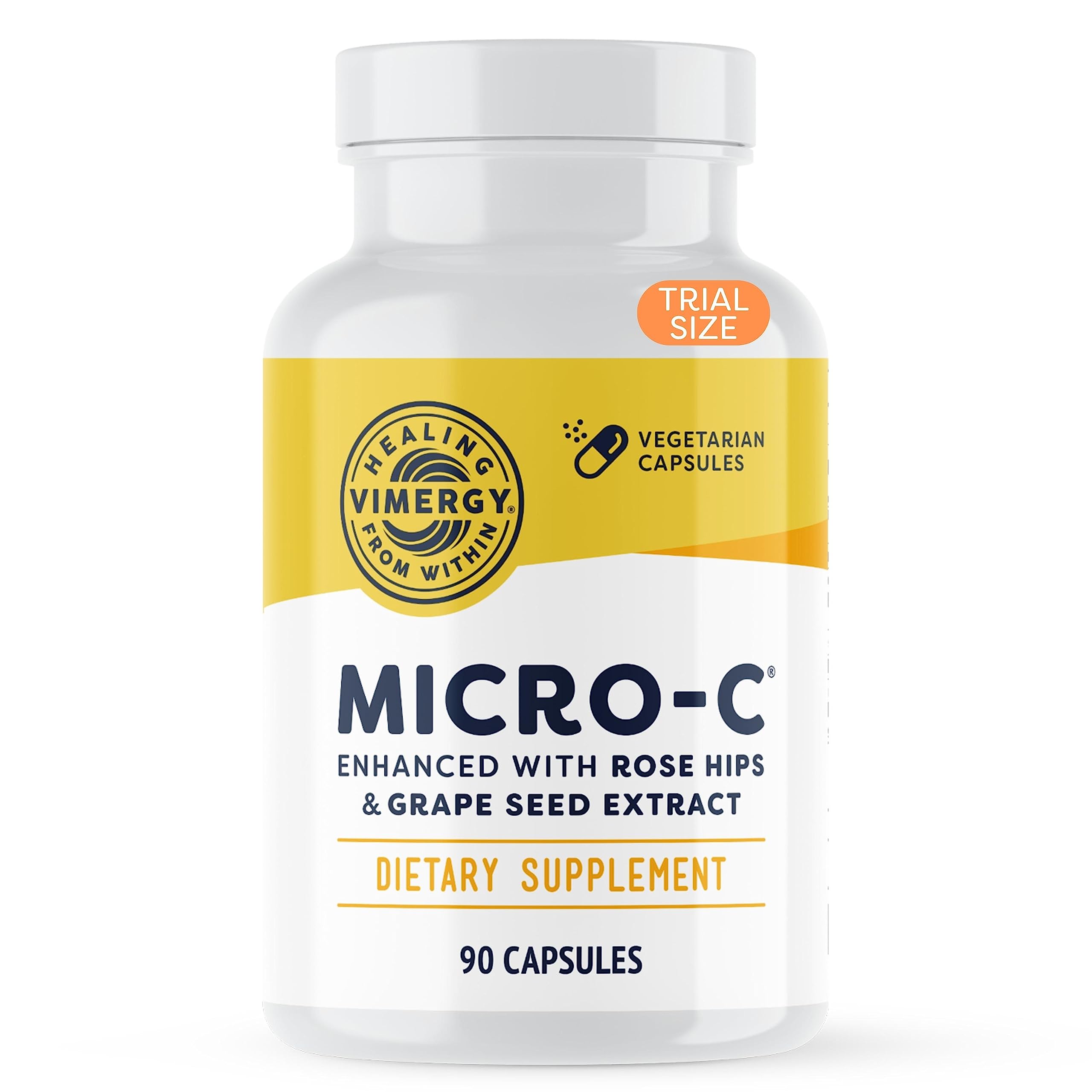 Vimergy Micro-C® Vitamin C Capsules 500mg, Vegan, 300 Servings, Value Size | Whole Body Immunity*, Equal to 7 Oranges, Promotes Collagen* and Healthy Bones*, Kosher, Vegan & Gluten-Free
