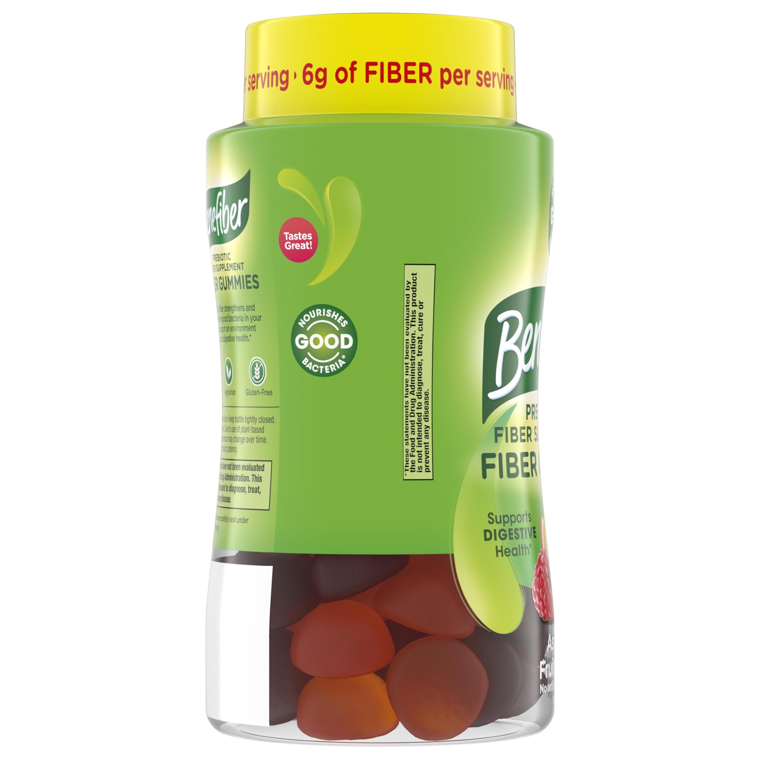 Benefiber Prebiotic Fiber Supplement Gummies, Assorted Fruit Flavor, 81 Ct | Plant-based Prebiotic Fiber, Supports Gut Health by Nourishing Good Gut Bacteria, GLP-1 Support for Digestive Health