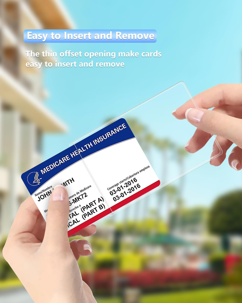 6 Pack New Medicare Card Holder Protector Sleeves，12Mil Clear PVC Waterproof Medical/Credit Card, Business/Social Security Card Protector