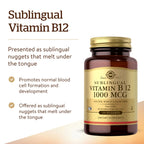 Solgar Vitamin B12 1000 mcg, 250 Nuggets - Supports Production of Energy, Red Blood Cells - Healthy Nervous System - Promotes Cardiovascular Health - Vitamin B - Non-GMO, Gluten Free - 250 Servings