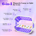 UV Light for Resin,48W 48 LEDs,Double-Sided,360°Surround,Dual 365-405nm