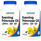 Nutricost Evening Primrose Oil 1,300mg, 120 Softgels, Cold Pressed | GMO-Free, Gluten Free, 120 Servings
