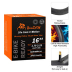 2-PCS 16" Heavy Duty Bike Tubes 16x1.75/2.25(45/57-305) AV32MM Inner Tubes