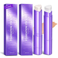 2Pcs Foundation Stick,2-in-1 Color Changing Foundation Stick with Brush – Natural Finish, Buildable Coverage, Moisturizing Long-Lasting Makeup for Mature Skin & All Types