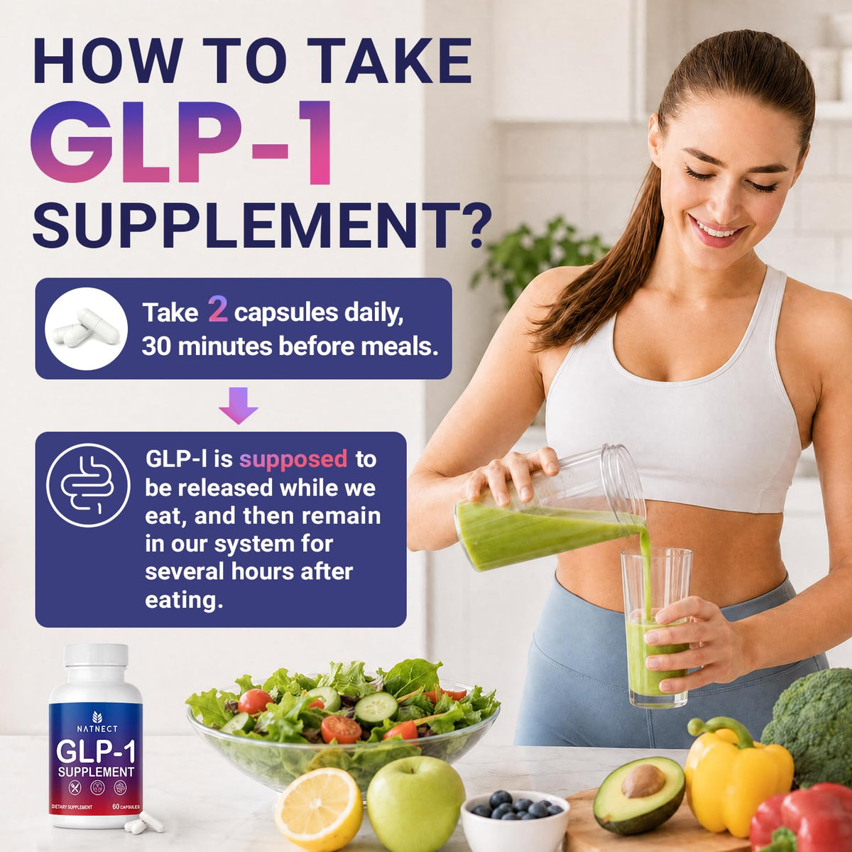 GLP-1 Supplement for Weight Loss, Appetite Control and Metabolism (60 Caps)