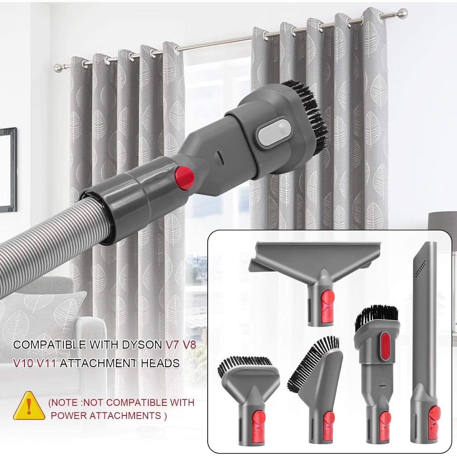 Buy now Attachments Tools Kit Compatible with Dyson V15 V12 V11 V10 V8 V7 Cordless Stick Vacuum Cleaner Accessory Replacement Including Flexible Hose, Crevice Tool, Mattress Tool, Stiff Dust Brush at indiglob india