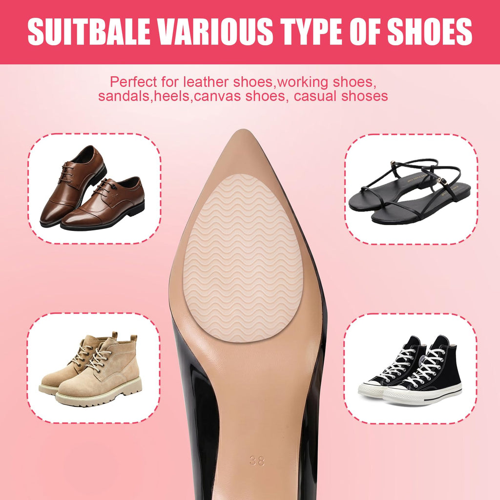8Pcs Non Slip Shoe Pads, Invisible Shoe Sole Protector to Prevent Skid