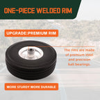 RRQ 4.10/3.50-4 Flat Free Tire, 10" Solid Wheels, 4.10-3.50-4 Tire, 2 Pack