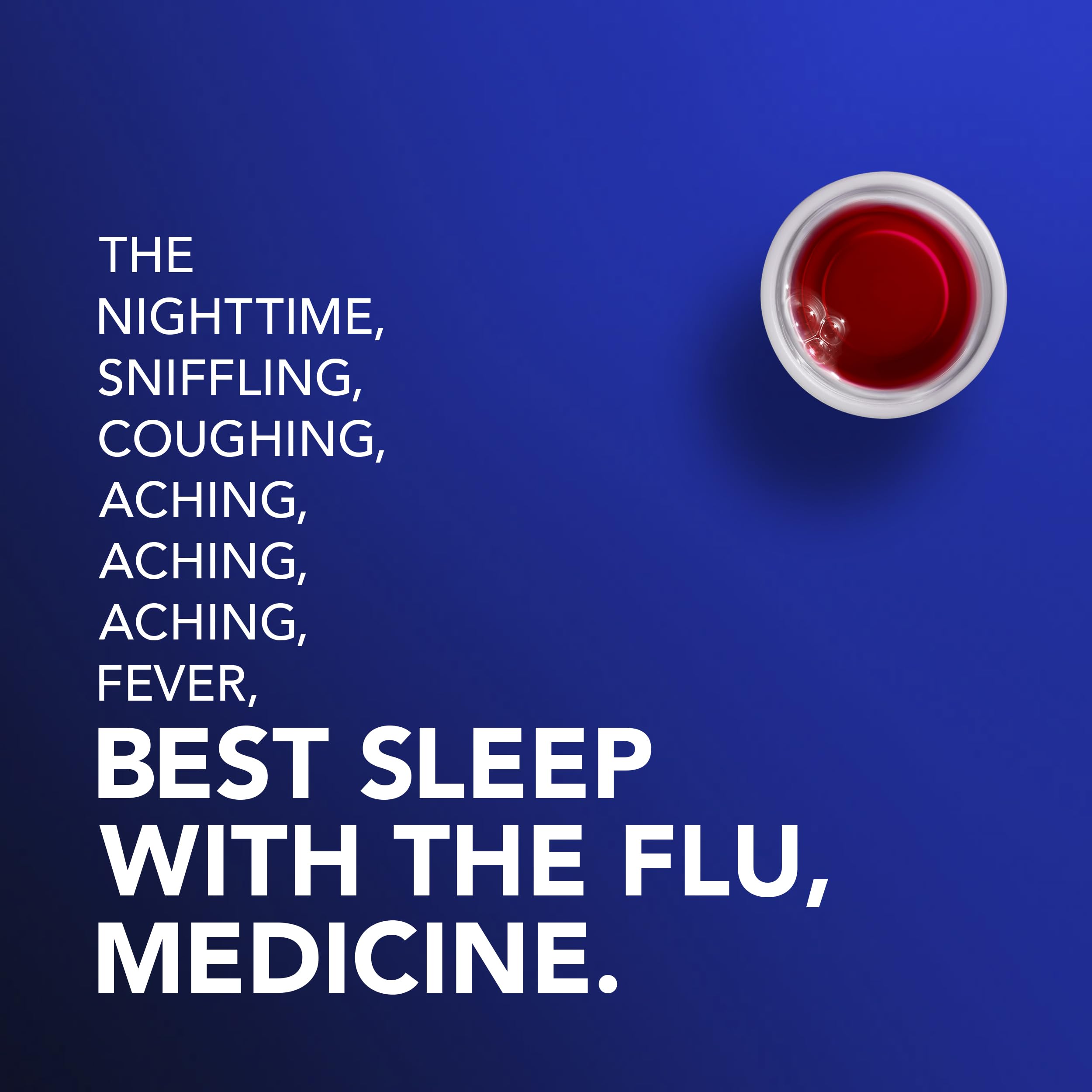 Buy now Vicks NyQuil Intense Flu Liquid, Over-the-Counter, Multi-Symptom, Nighttime Relief for Body Aches, Fever, Headache, Sore Throat, Sneezing, Runny Nose, and Cough, 6 Hour Relief, Cherry Flavor, 12 FL OZ at indiglob india