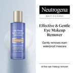 Neutrogena Eye Makeup Remover, 5.5 fl oz | Gentle Oil-Free Formula for Sensitive Eyes, Liquid Makeup Remover & Cleanser with Aloe & Cucumber, Waterproof Mascara Remover