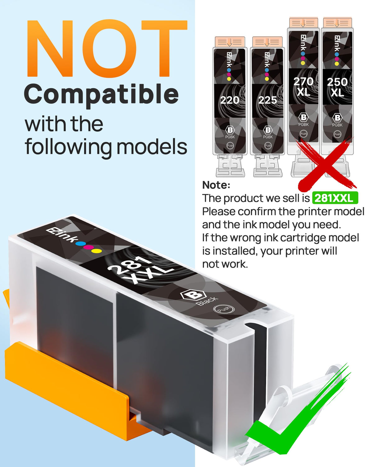 E-Z Ink 10 Pack 280 281 XXL Ink Cartridges for Canon 280 281 Ink Cartridges