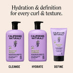 California Naturals Curl Defining Cream for Wavy Curly Coily Hair, Anti Frizz Curl Cream with Shea Butter and Castor Oil, Sulfate and Paraben Free, Natural, Vegan, Rose Garden, 8 oz