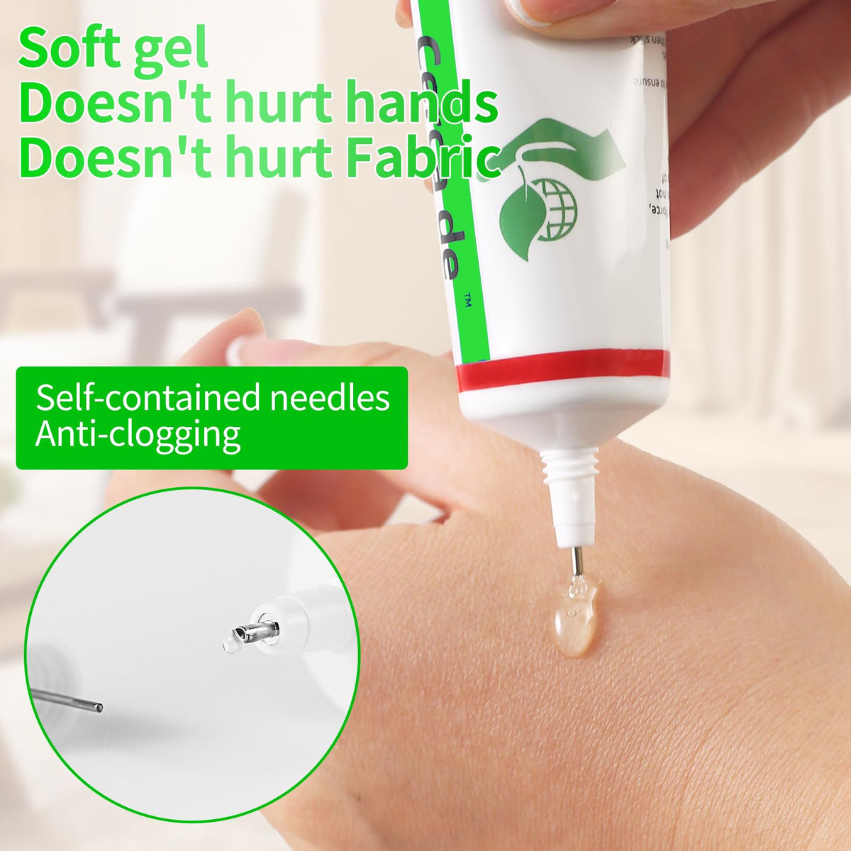 Fabric Glue，Mighty mend Liquid Stitch Fabric Adhesive，Permanent，Clear，Strong, Waterproof Washable for Repair and Patch, Clothes, Clothing Bonding 2oz。