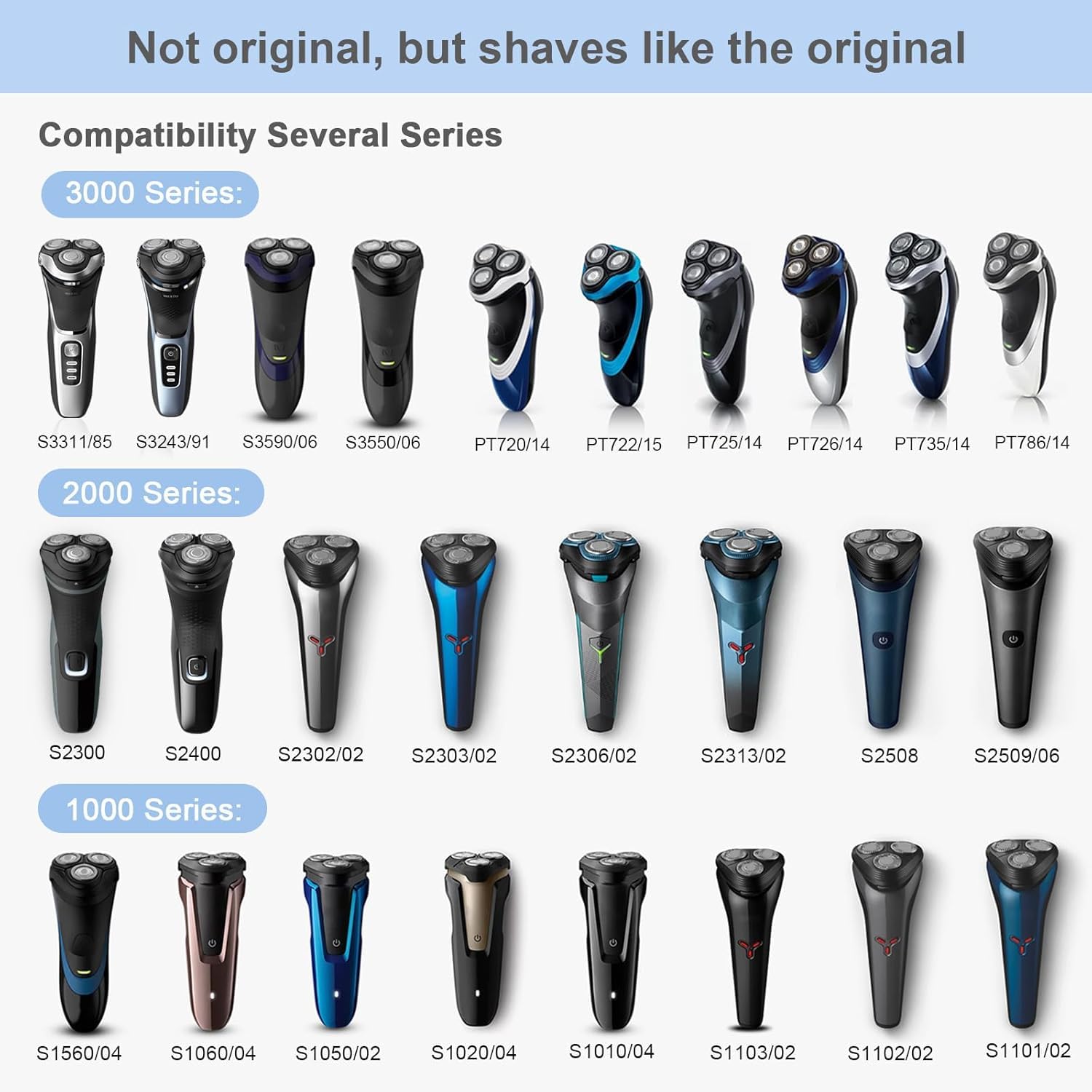 SH30 Replacement Heads for Philips Norelco Shaver Series 1000, 2000, 3000 | 3 PCS/Pack, Compatible with philips norelco shaver series 3600, 2400, 2600, Easy cut and replace