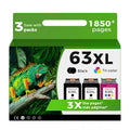 63XL Ink Cartridge Black Color Combo Pack Replacement for HP Ink 63 XL HP63