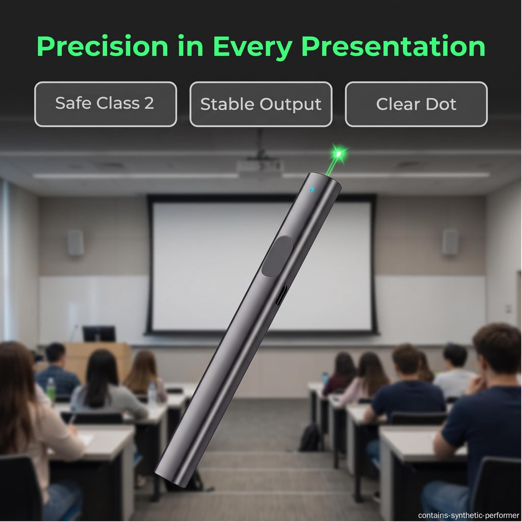 Green Laser Alignment Tool, Class 2 Compliant Indicator for Office Presentations, Training Sessions & Site Measurement (Grey)
