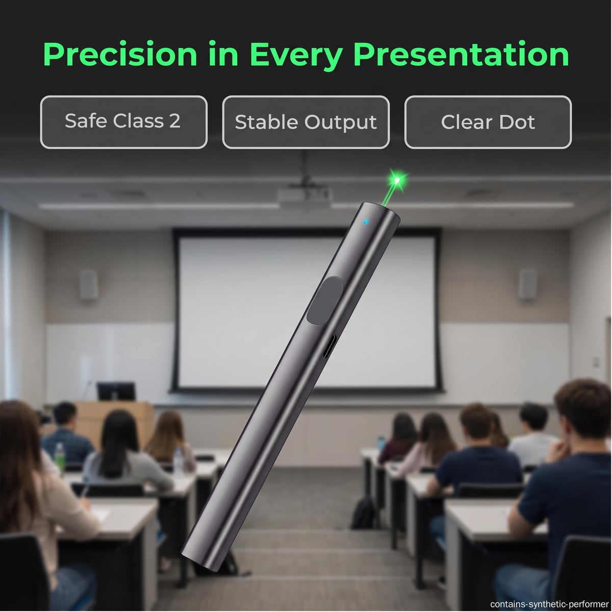 Green Laser Alignment Tool, Class 2 Compliant Indicator for Office Presentations, Training Sessions & Site Measurement (Grey)