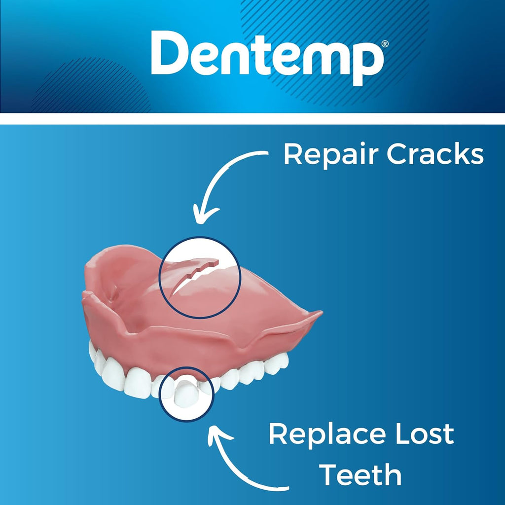 Buy now Dentemp Repair Kit - Repair-It Advanced Formula Denture Repair Kit - Repairs Broken Dentures, Mends Cracks and Replace Loose Teeth at indiglob india