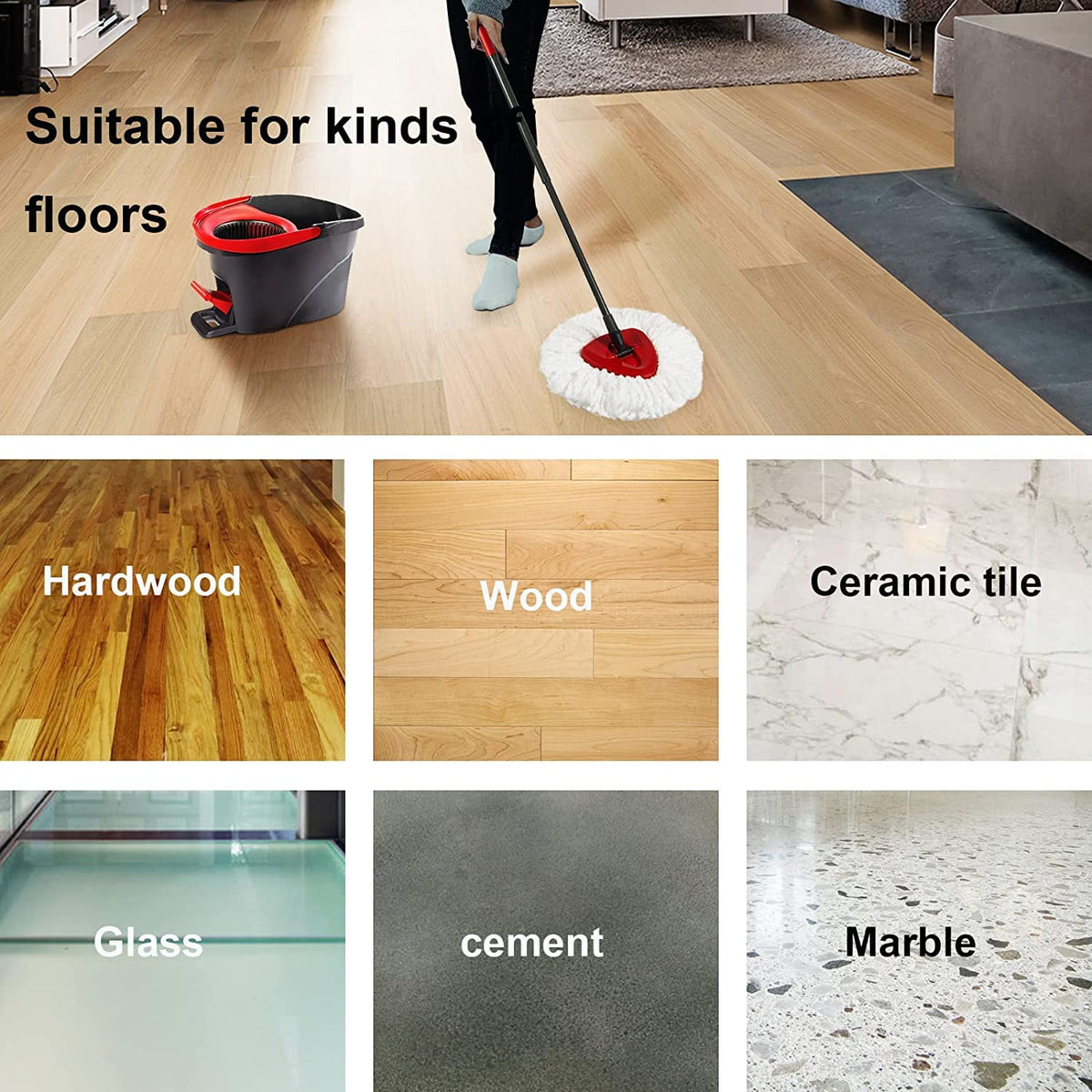 [3 Pack] Mop Replace Heads, Mop Refill Heads Replacements Compatible with O Cedar Spin Mop 1-Tank System- Easy to Replace, Microfiber, Machine Washable
