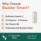 Low-Acid Multivitamin for Sensitive Bladders | 12 Vitamins & 9 Minerals | Buffered Vitamin C & Burdock Root | USA Manufactured | 60 Capsules