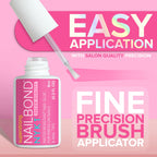 NYK1 Super Strong Nail Glue for Press On Nails, Nail Tips & Acrylics | 8ml | NailBond Brush On Nail Glue for Press Ons, Fake Nails & Acrylic Nails - Long Lasting, Max Strength, Mess-Free Application