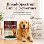 Canine Dewormer for Dogs (fenbendazole),for Treatment and Control of Tapeworms, Roundworms, Hookworms and Whipworms,100 Tablets, 100 mg per Tablet, Oral Tablets with Weight-Based Directions