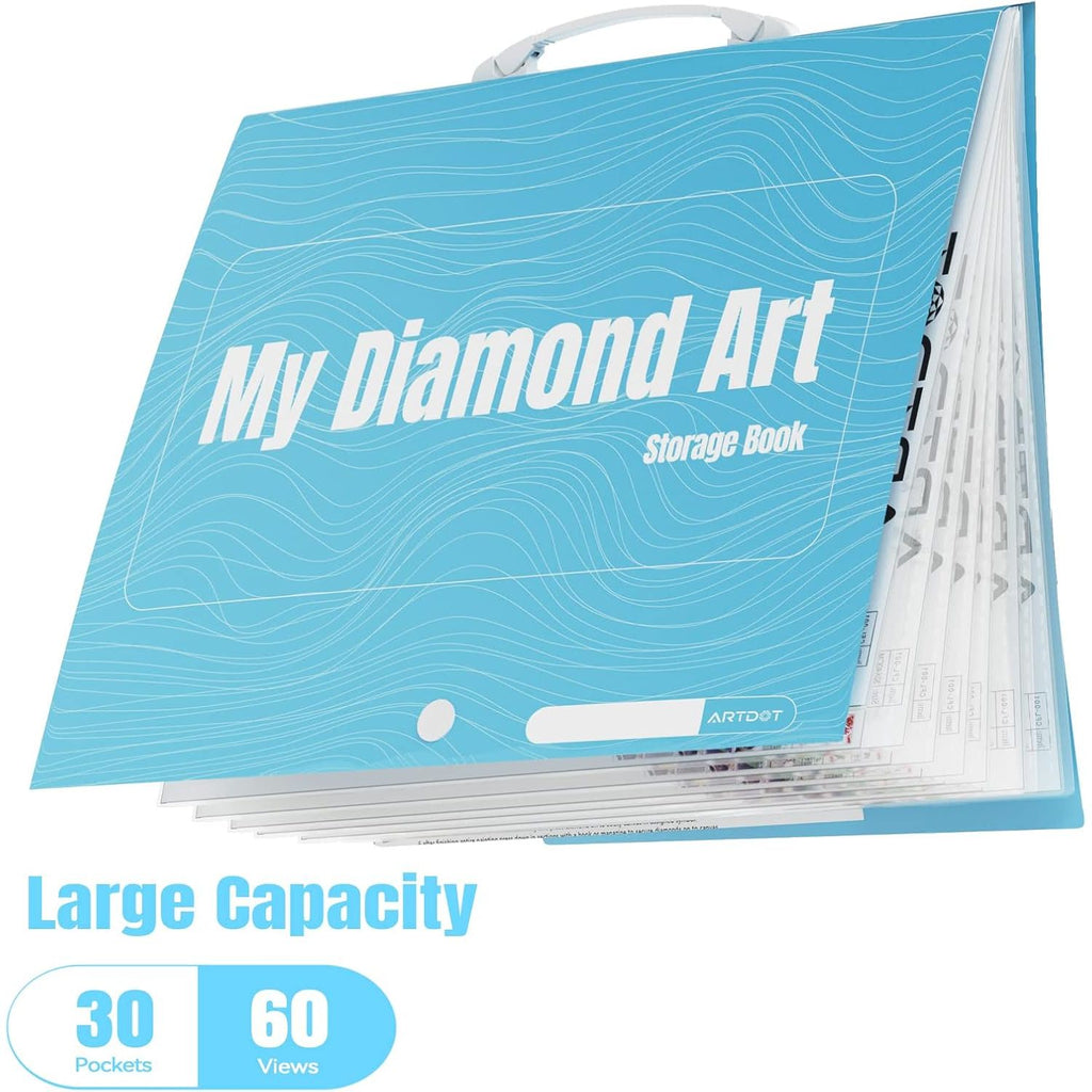 Buy now ARTDOT A2 Storage Book for Diamond Art Kits, Diamond Art Portfolio Folder with 30 Pocket Slevees Protectors (39.7 x 56cm) at indiglob india