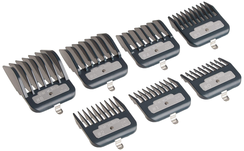 Buy now Andis Master Series Premium Hair Clipper Attachment Comb Set, Clipper Guards Cutting Guides with Metal Clip, Black, 7 Count at indiglob india