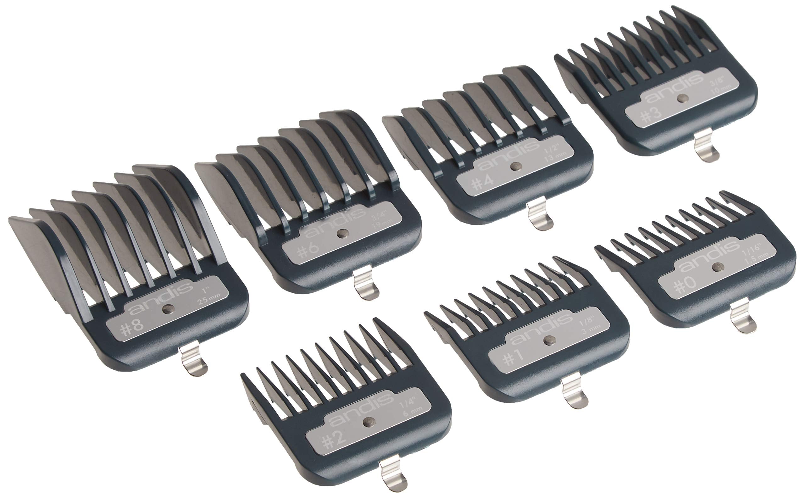Buy now Andis Master Series Premium Hair Clipper Attachment Comb Set, Clipper Guards Cutting Guides with Metal Clip, Black, 7 Count at indiglob india