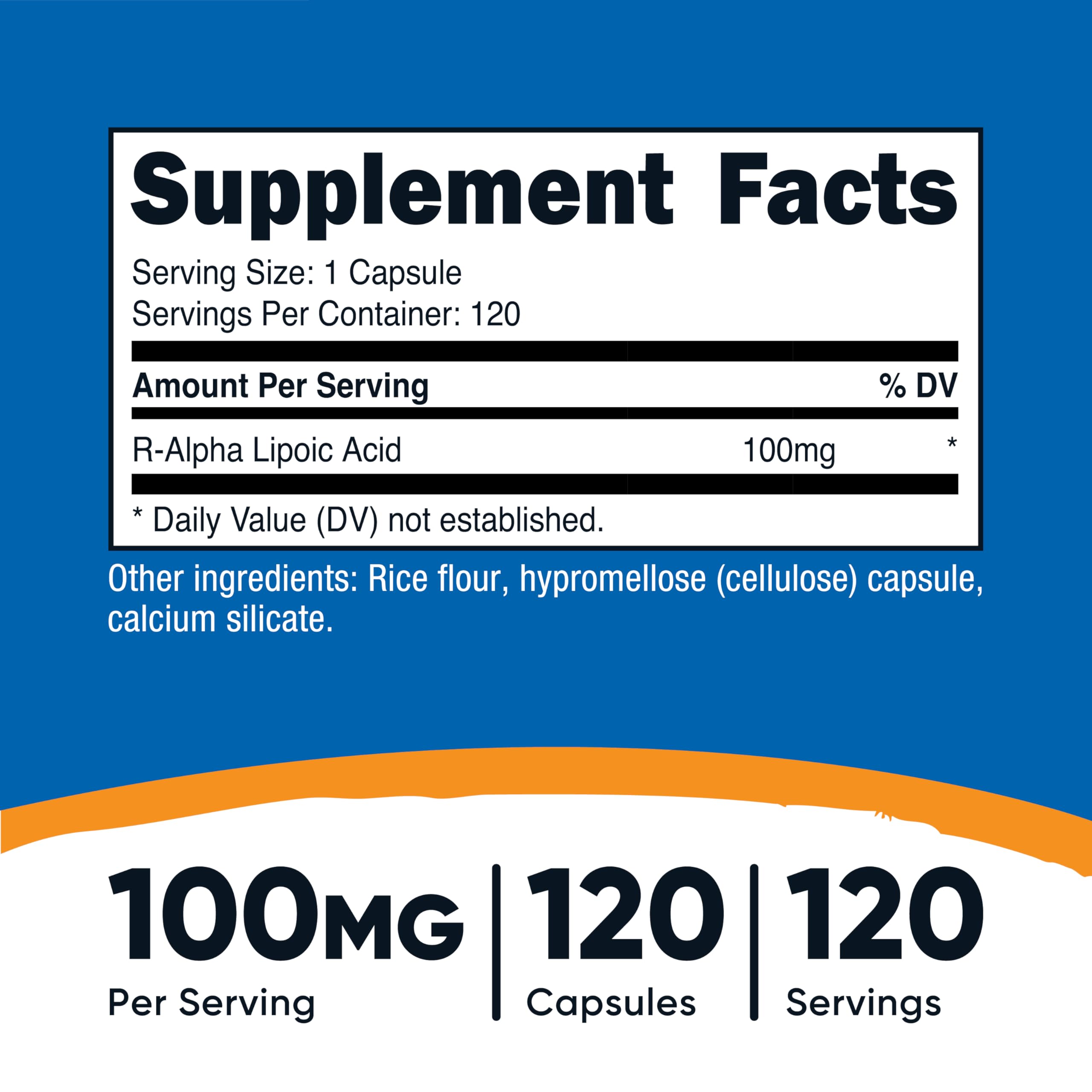 Nutricost R-Alpha Lipoic Acid 100mg, 120 Capsules, Veggie Capsules | GMO-Free, Gluten Free