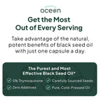 Organics Ocean Better Black Seed Oil Cold Pressed - Pure Nigella Sativa Oil for Immune Support - 5% Thymoquinone - Support Memory, Vitality, and Cellular Health