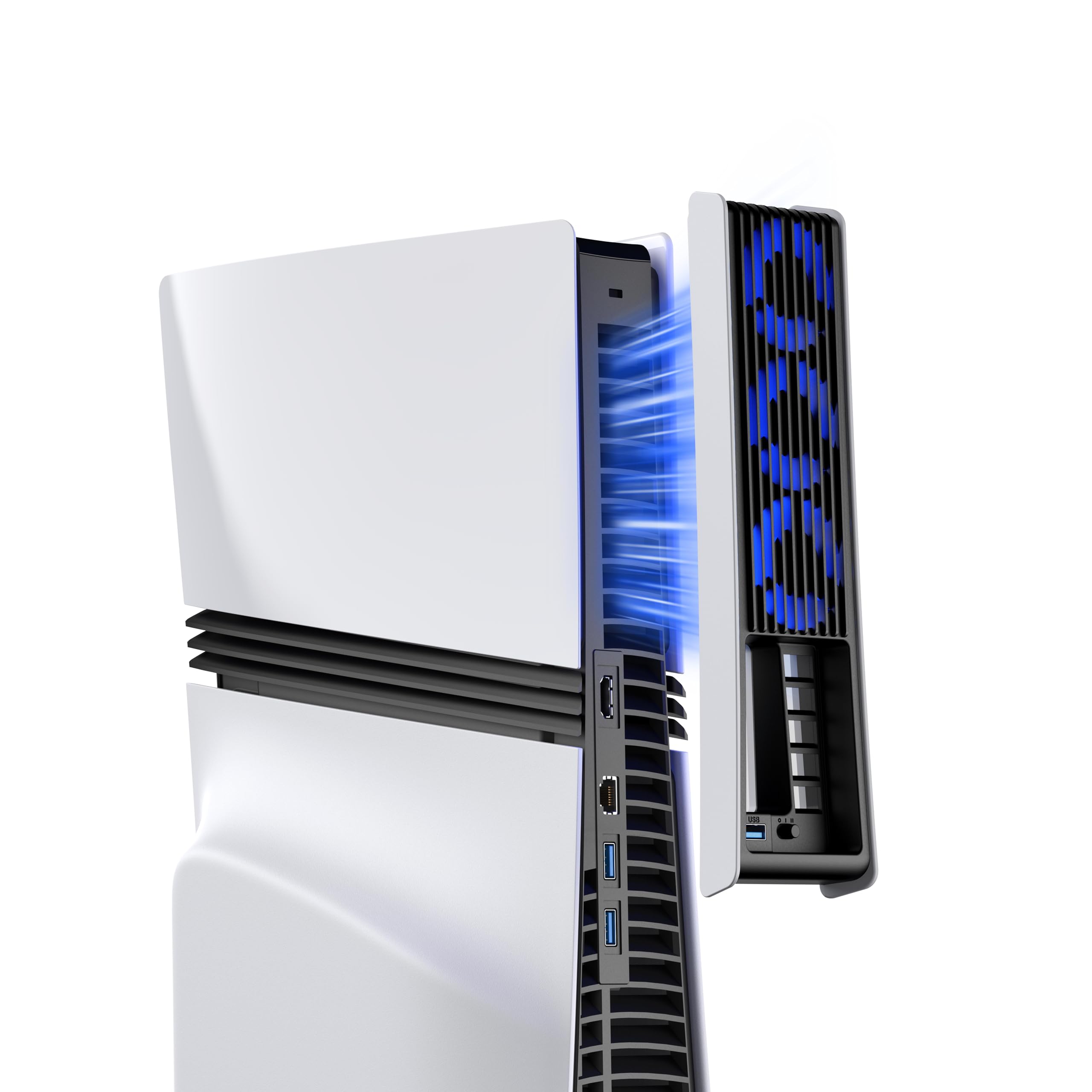 Buy now KIWIHOME Cooling Fan for PS5 Accessories, Upgraded Quiet Cooler Fan with Auto Speed, Controller USB3.0 Port & LED for PS5 2020 Only, Not for PlayStation 5 Slim/Pro, White PS5 Pro Fan White Black with 3 fans at indiglob india
