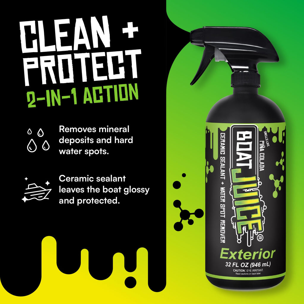 Boat Juice Necessity Boat Cleaner Kit, Interior & Exterior Spray + 2 Towels