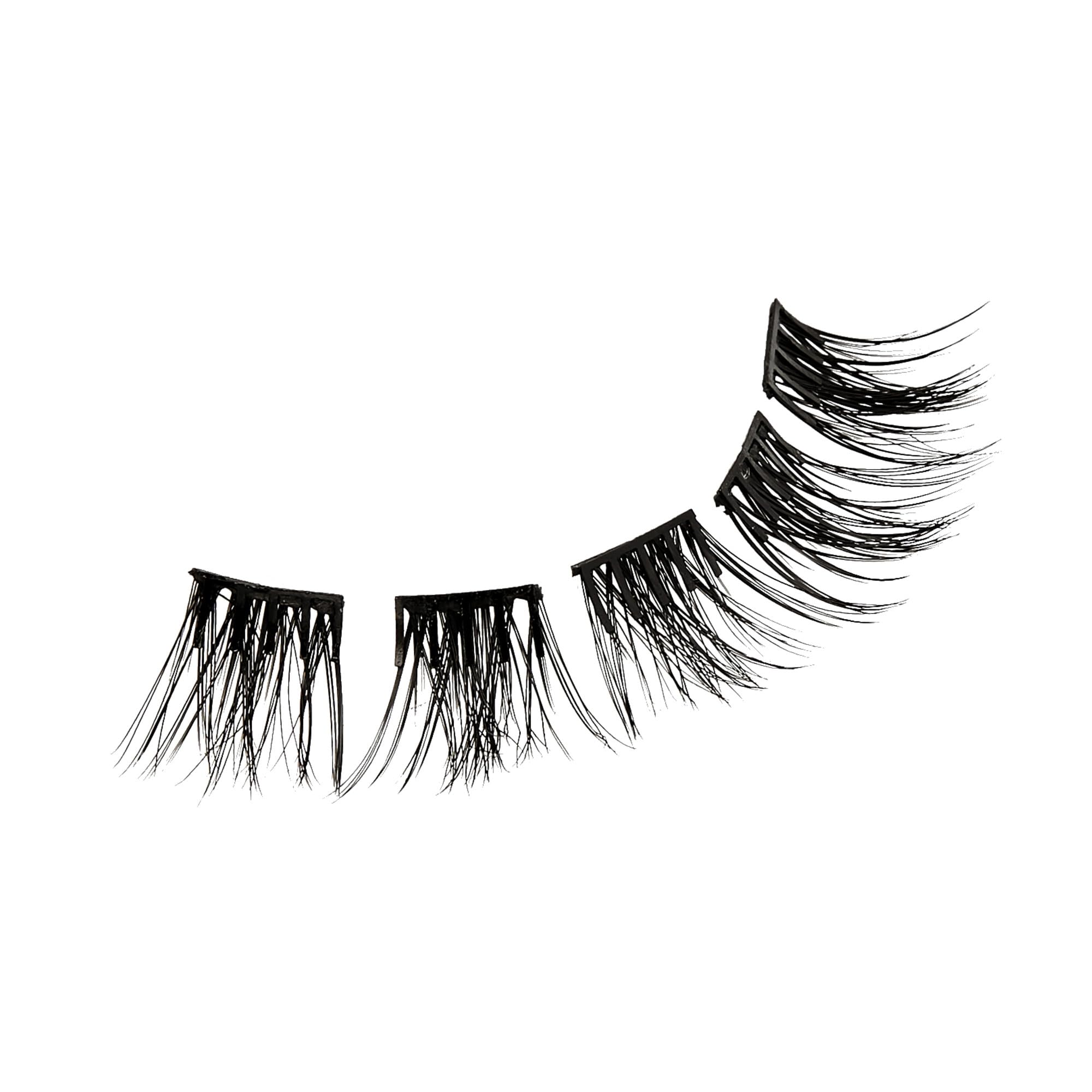 Kiss Impress Falsies Press On Self Adhesive Eyelashes, 12mm-14mm Glam Volume Press On Lashes, Black, No Glue Needed, Invisible Band, 20 Lash Clusters & Non-Stick Applicator - Spiky