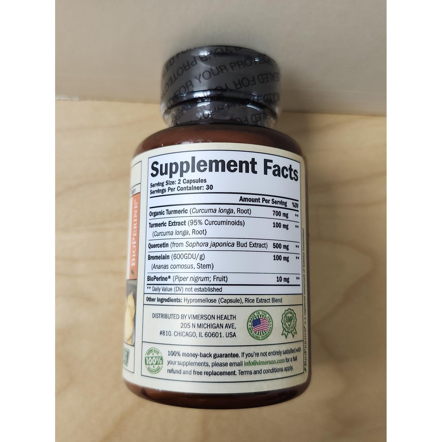 Quercetin with Bromelain Turmeric Curcumin Supplement – Triple Action: Allergy Relief, Inflammation and Joint Support with Organic Tumeric + Bioperine for Max Absorption – 60 Quercetin 500mg Capsules