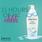 Jergens Daily Moisture Body Lotion For Dry Skin, 21 fl oz | Silk Proteins, Citrus Extracts, Instantly Relieves Roughness, Smooths Texture, Long-Lasting Moisture