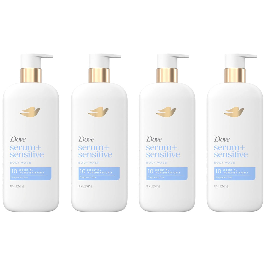 Dove Ultra Sensitive Serum Body Wash Fragrance Free, 18.5 oz | For sensitive skin, Helps moisturize skin, Fragrance free