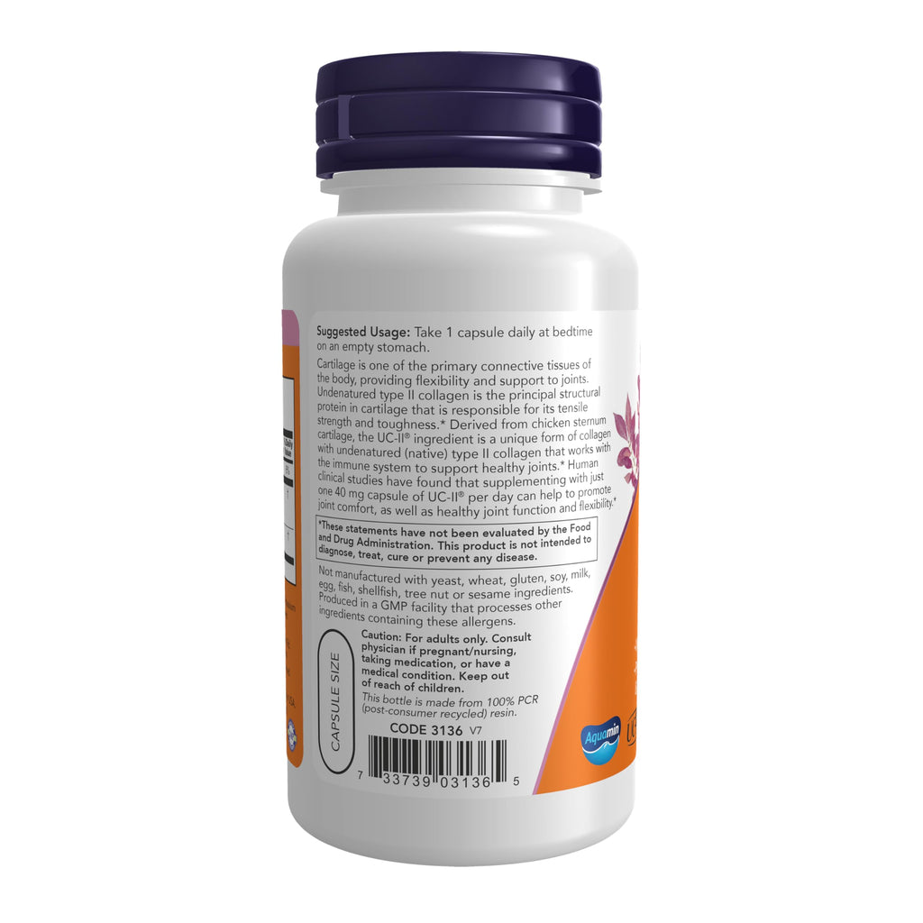 Buy now NOW Supplements, UC-II Type II Collagen, 120 Veg Capsules at indiglob india