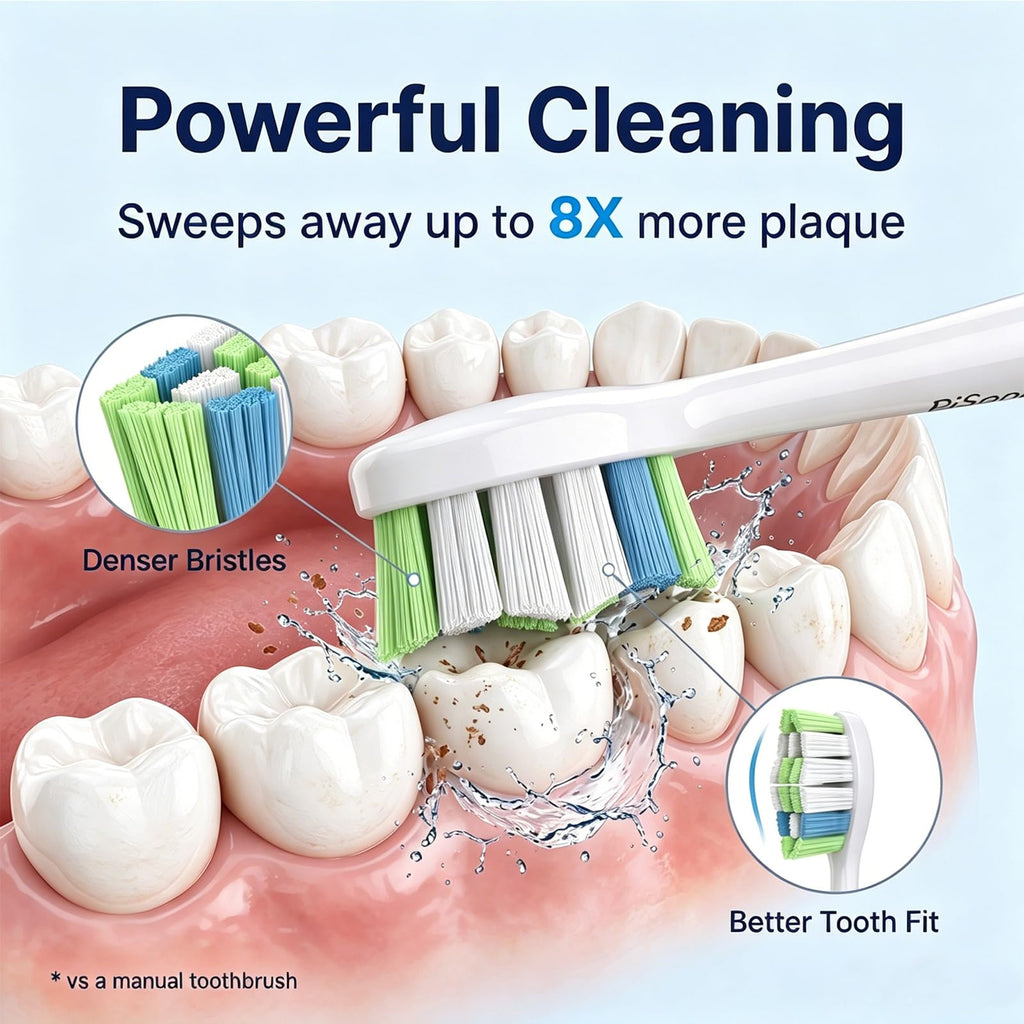 Pisonicleara Replacement Toothbrush Heads for Philips Sonicare(10 pcs)