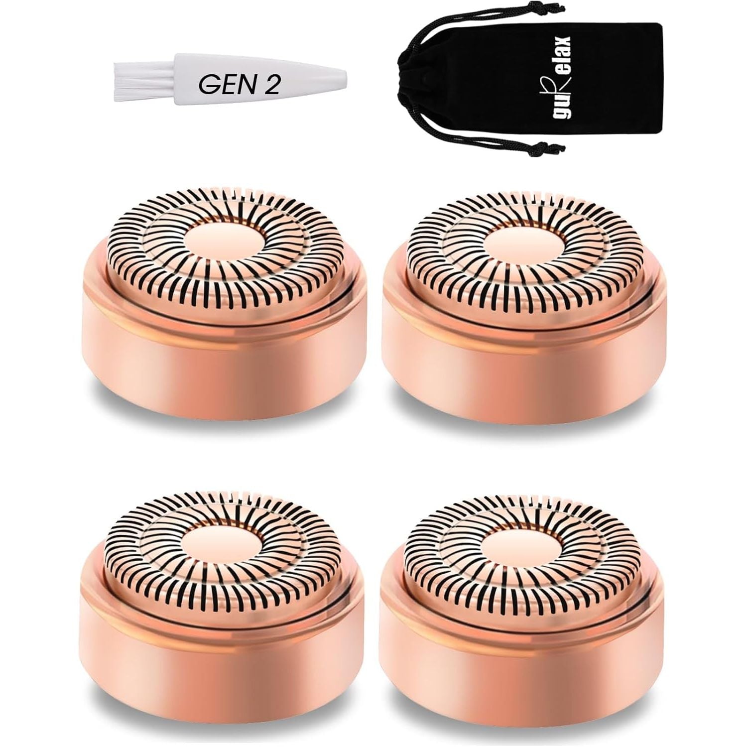 Buy now Replacement Heads for Flawless Facial Hair Remover, Replacement Blades for Finishing Touch Flawless Hair Removal Gen 2, 6 Count 18k Gold Heads with Storage Bag 4 at indiglob india