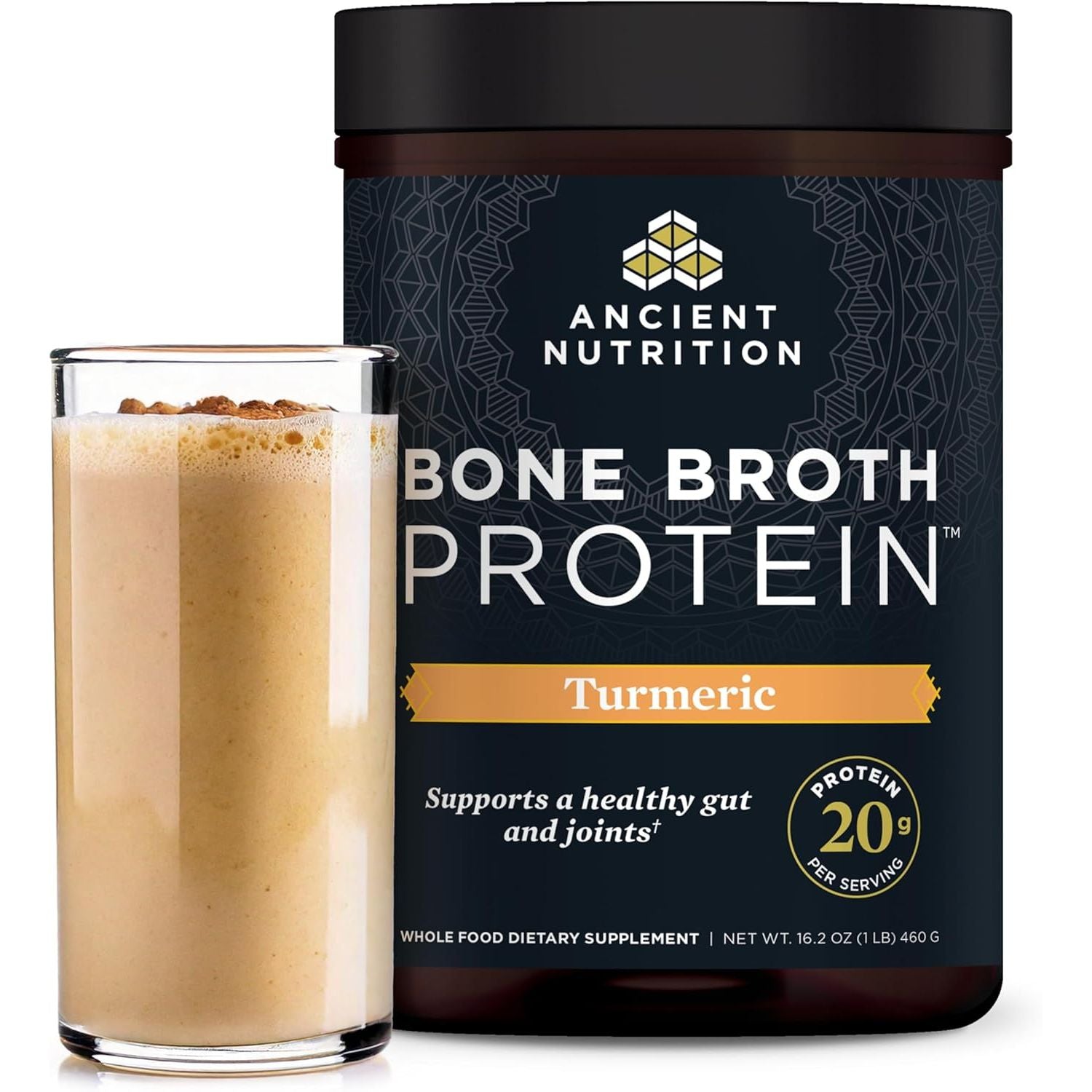 Buy now Ancient Nutrition Protein Powder Made from Real Bone Broth, Chocolate, 20g Protein Per Serving, 20 Serving Tub, Gluten Free Hydrolyzed Collagen Peptides Supplement, Great in Protein Shakes 20 Servings Turmeric at indiglob india