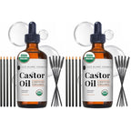 Kate Blanc Cosmetics Castor Oil Organic for Hair, Lashes, Face, Skin (2oz) | 100% Pure, Cold Pressed, Hexane Free Hair Oil in Glass Bottle. Lash Serum for Thicker-Looking Eyelashes & Eyebrows