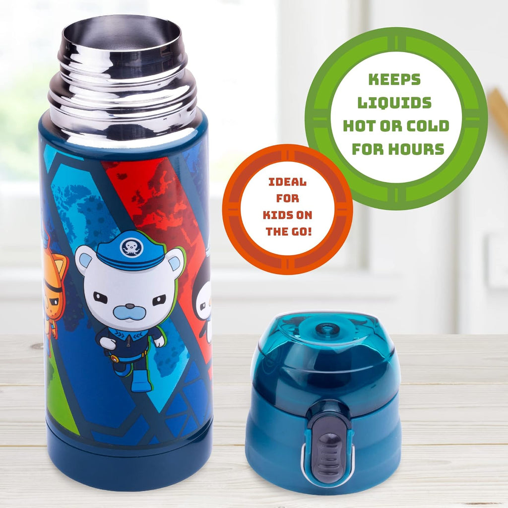 Buy now Octonauts Above & Beyond Stainless Steel 13 oz Reusable Water Bottle for Kids, Blue- Double Wall Insulated, Spill Proof Lid w/Built-in Straw-Keep Liquids Hot or Cold For Hours- Fits Most Lunch Bags at indiglob india