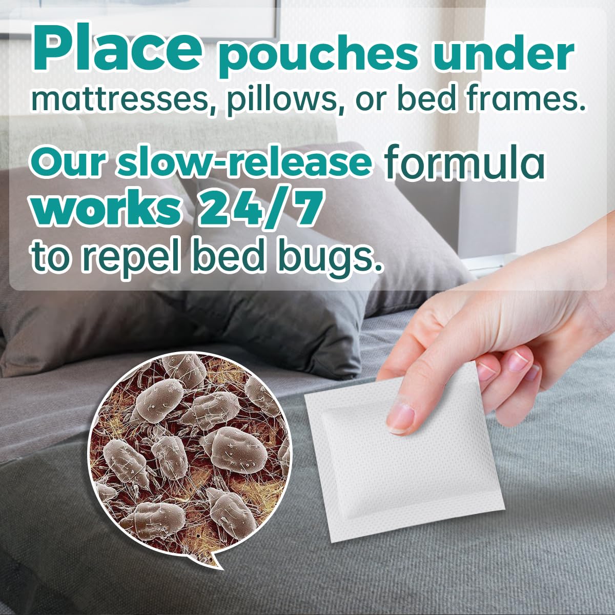 8 Pack Bed Bug Repellent, Natural Citronella & Lemongrass Plant-Based Formula, Deter Bed Bugs Eggs, Lasting Protection 2 Months for Mattress Furniture Luggage, Non-Toxic Family Safe