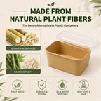 60 Pack 29OZ Disposable Meal Prep Containers, Paper Bowls With Lids