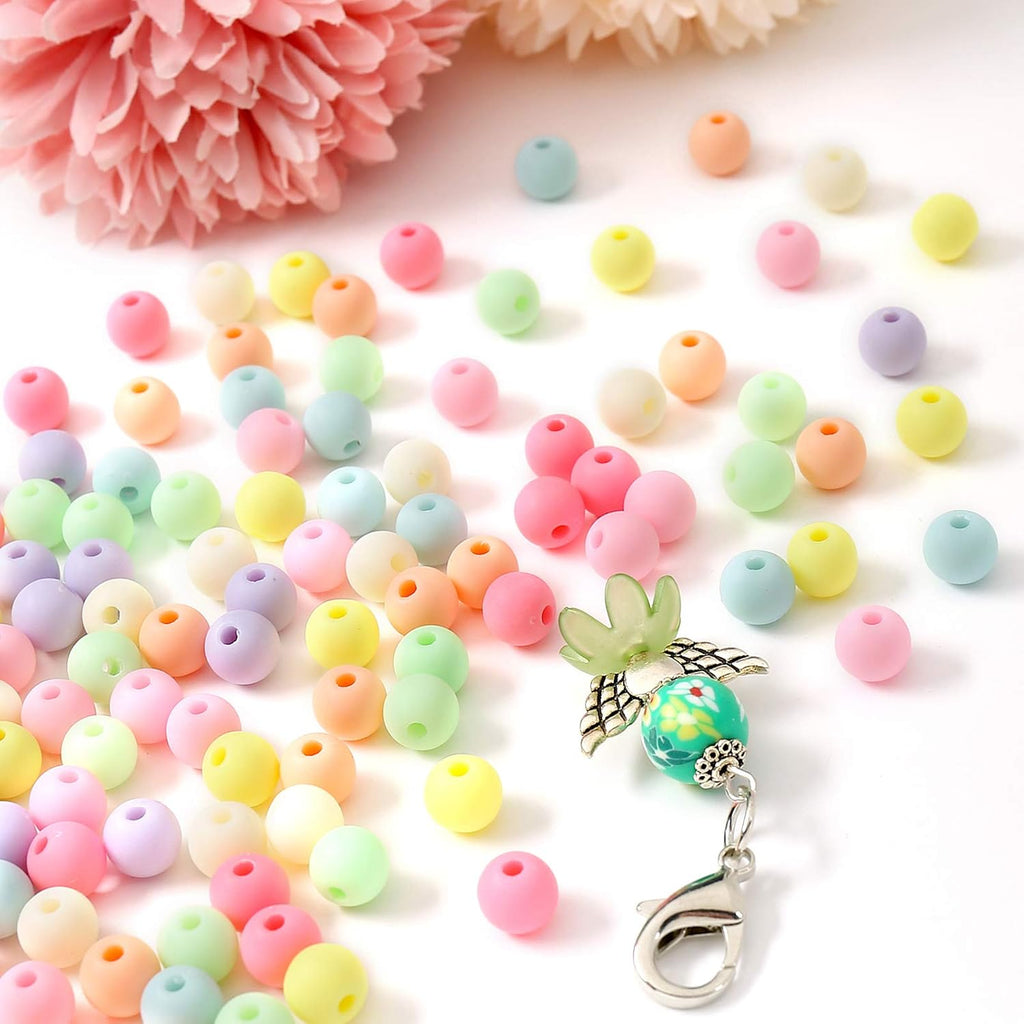 Buy now ToBeIT Color Beads Acrylic Round Beads Pastel Round Bead for DIY Necklace, Bracelet, Earring Jewelry Making (8mm-770pcs) at indiglob india