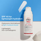 EltaMD UV Daily Face Sunscreen Moisturizer, Zinc Oxide, SPF 40 and SPF 50 | Hydrates and Protects Dry Dehydrated Skin, Lightweight, No White Cast, Dermatologist Recommended, Available in Three Tints